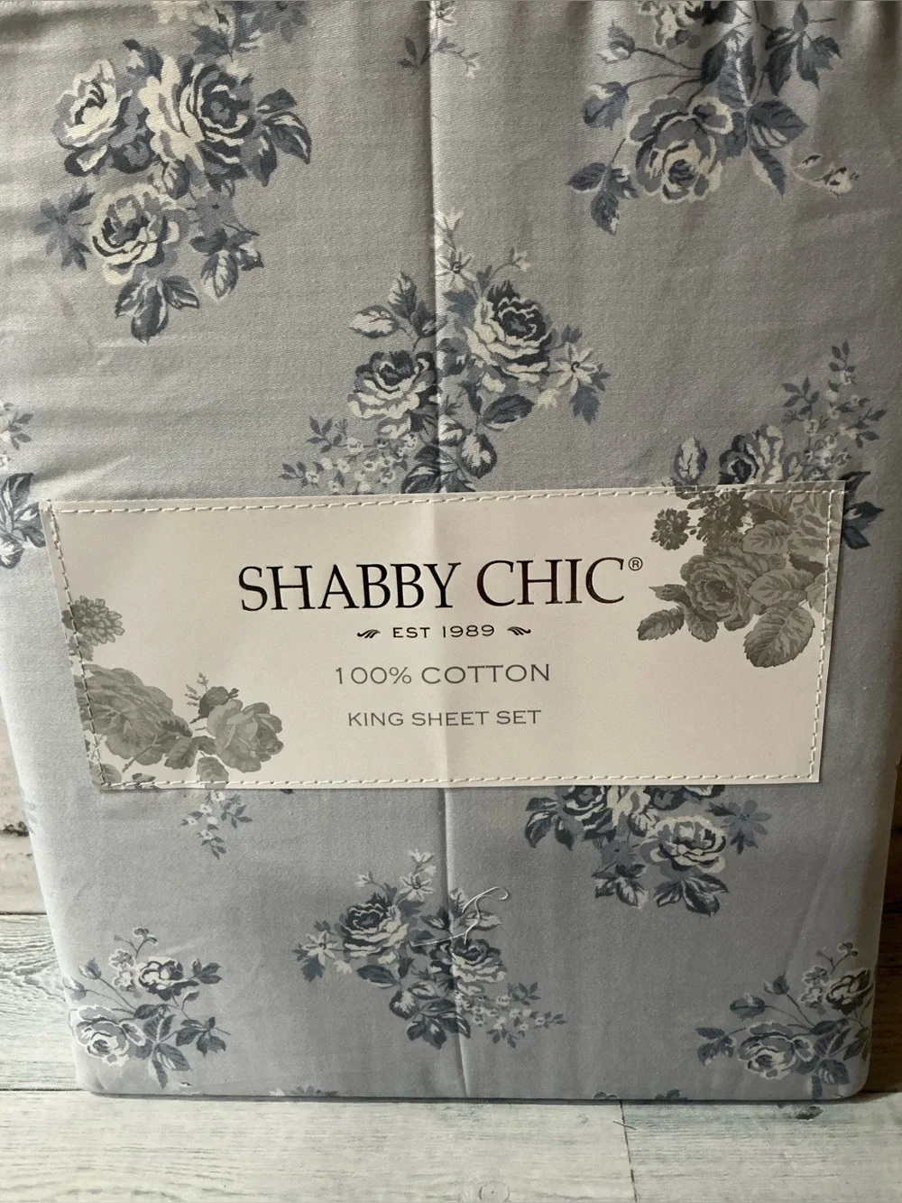 Shabby Chic 4Pc King Size Cotton Floral Sheet Set